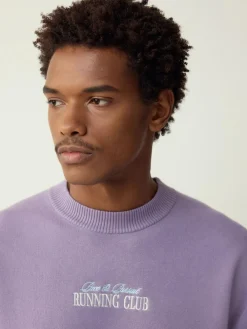 Clearance Next Lilac Purple N.Premium Relaxed Fit Mid Weight Running Club Graphic Crew Neck Jumper