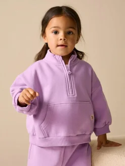 Next Lilac Purple Quarter Zip Sweatshirt (3mths-7yrs)