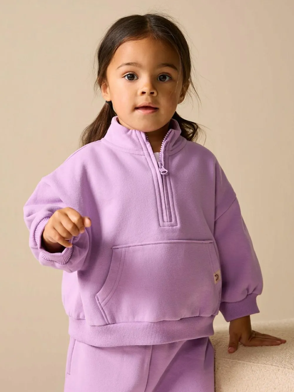 Next Lilac Purple Quarter Zip Sweatshirt (3mths-7yrs)