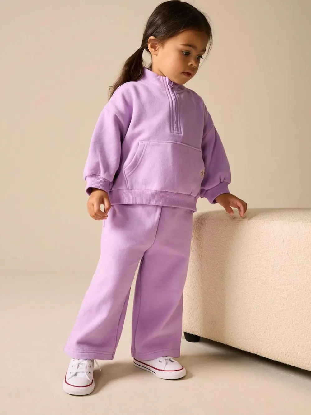 Next Lilac Purple Quarter Zip Sweatshirt (3mths-7yrs)