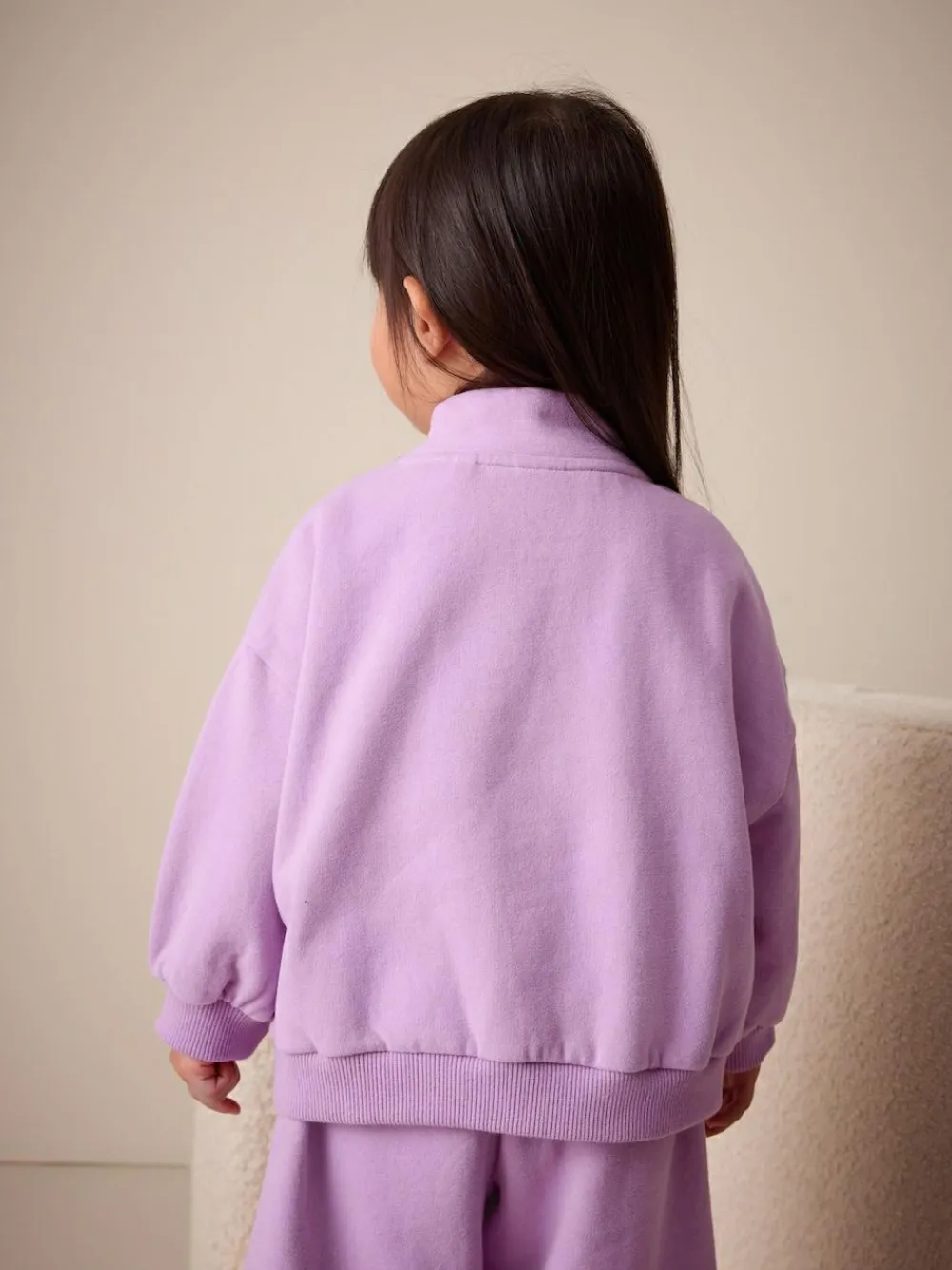 Next Lilac Purple Quarter Zip Sweatshirt (3mths-7yrs)