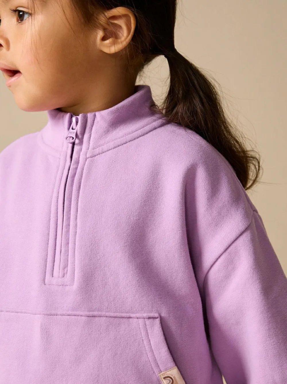 Next Lilac Purple Quarter Zip Sweatshirt (3mths-7yrs)
