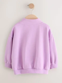 Next Lilac Purple Quarter Zip Sweatshirt (3mths-7yrs)