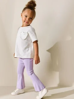 Hot Next Lilac Purple Rib Flare Leggings (3mths-7yrs)