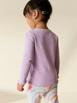 Next Lilac Purple Rib Long Sleeve T-Shirt (3mths-7yrs)