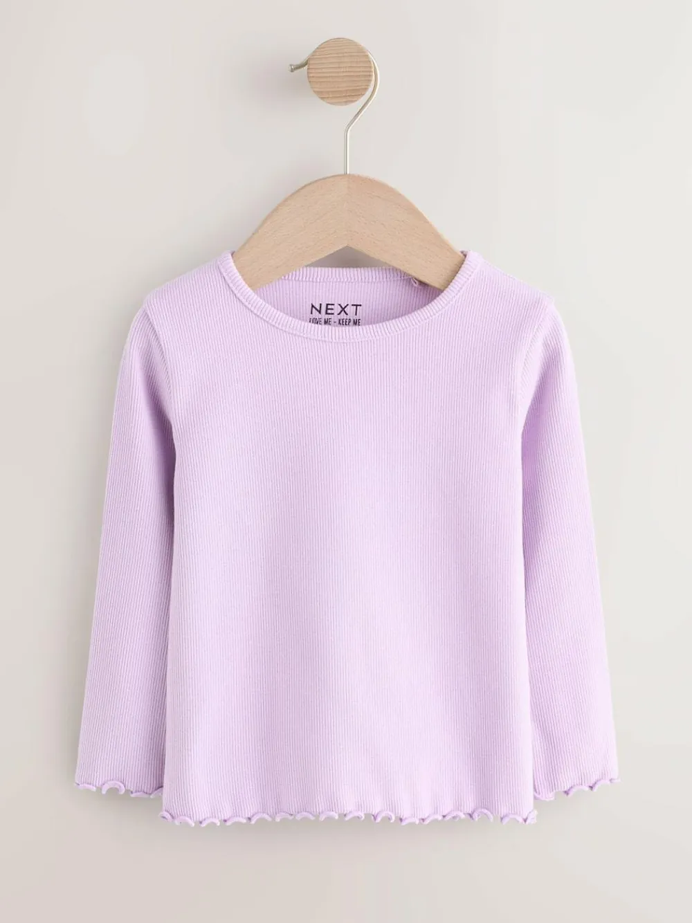Next Lilac Purple Rib Long Sleeve T-Shirt (3mths-7yrs)