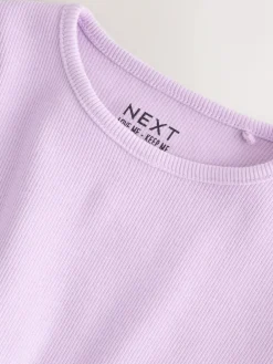 Next Lilac Purple Rib Long Sleeve T-Shirt (3mths-7yrs)