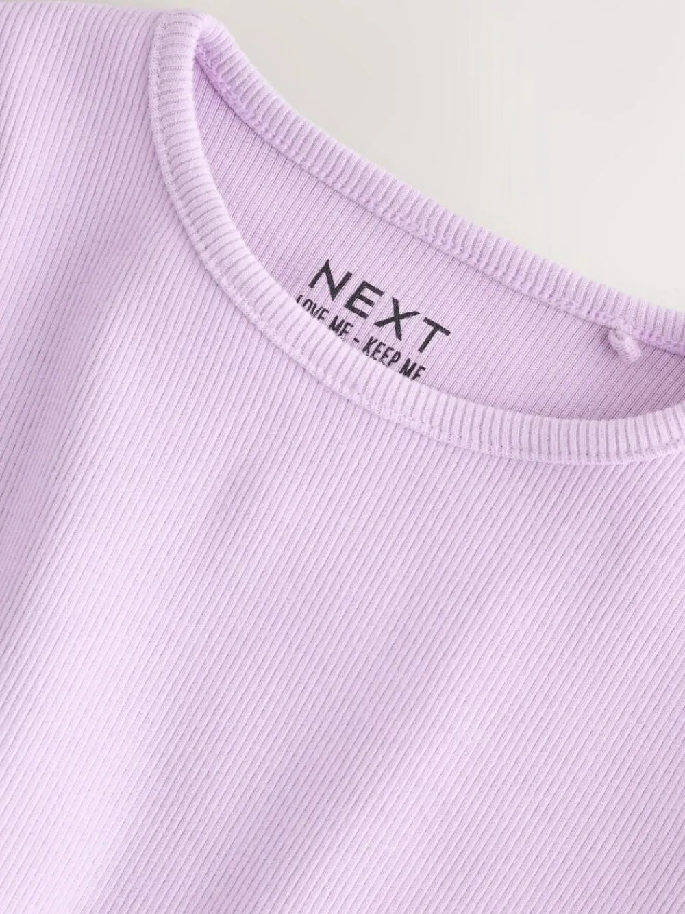 Next Lilac Purple Rib Long Sleeve T-Shirt (3mths-7yrs)