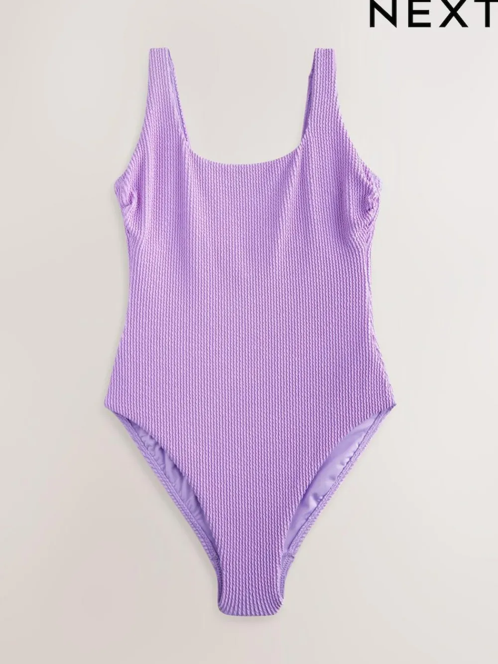 Online Next Lilac Purple Scoop Neck Tummy Control Swimsuit