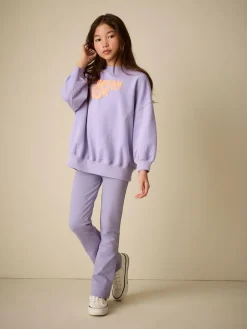 Discount Next Sweatshirt and Flare Leggings Set (3-16yrs) Lilac Purple