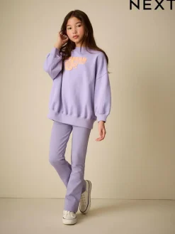 Discount Next Sweatshirt and Flare Leggings Set (3-16yrs) Lilac Purple