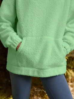 Online Next Soft Teddy Borg Longsleeve Hoodie Lime Green