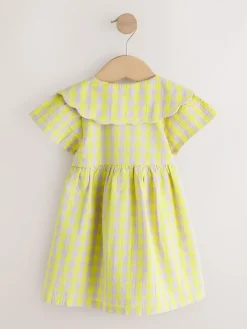 Clearance Next Gingham Collar Dress (3mths-8yrs) Lime/Lilac