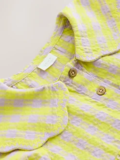Clearance Next Gingham Collar Dress (3mths-8yrs) Lime/Lilac