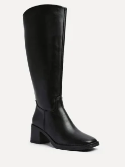 Hot Linzi Black Brandy Block Heel High Leg Boots