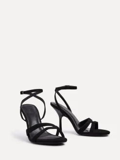 Online Linzi Bronte Heeled Sandals with Double Front Strap Black