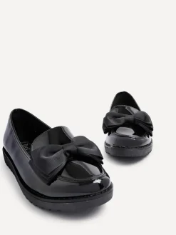 Best Linzi Cathy Platform Loafers with Large Bow Black