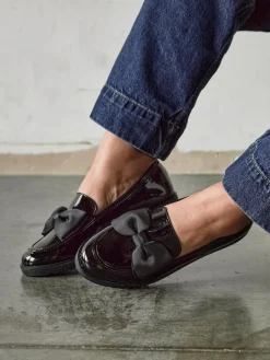 Best Linzi Cathy Platform Loafers with Large Bow Black