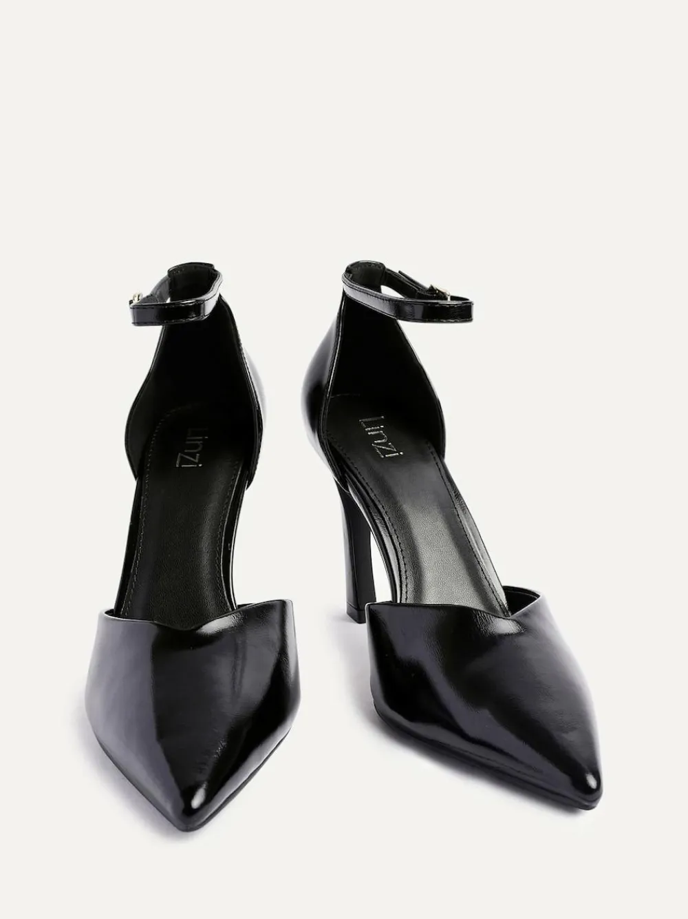 Outlet Linzi Black Grey Moira Classic Stiletto Court Heels