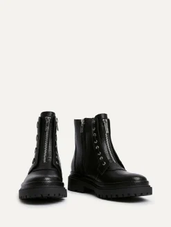 Linzi Black Launch Military Boots With Front Zip Detail^Women Boots & Wellies|Boots