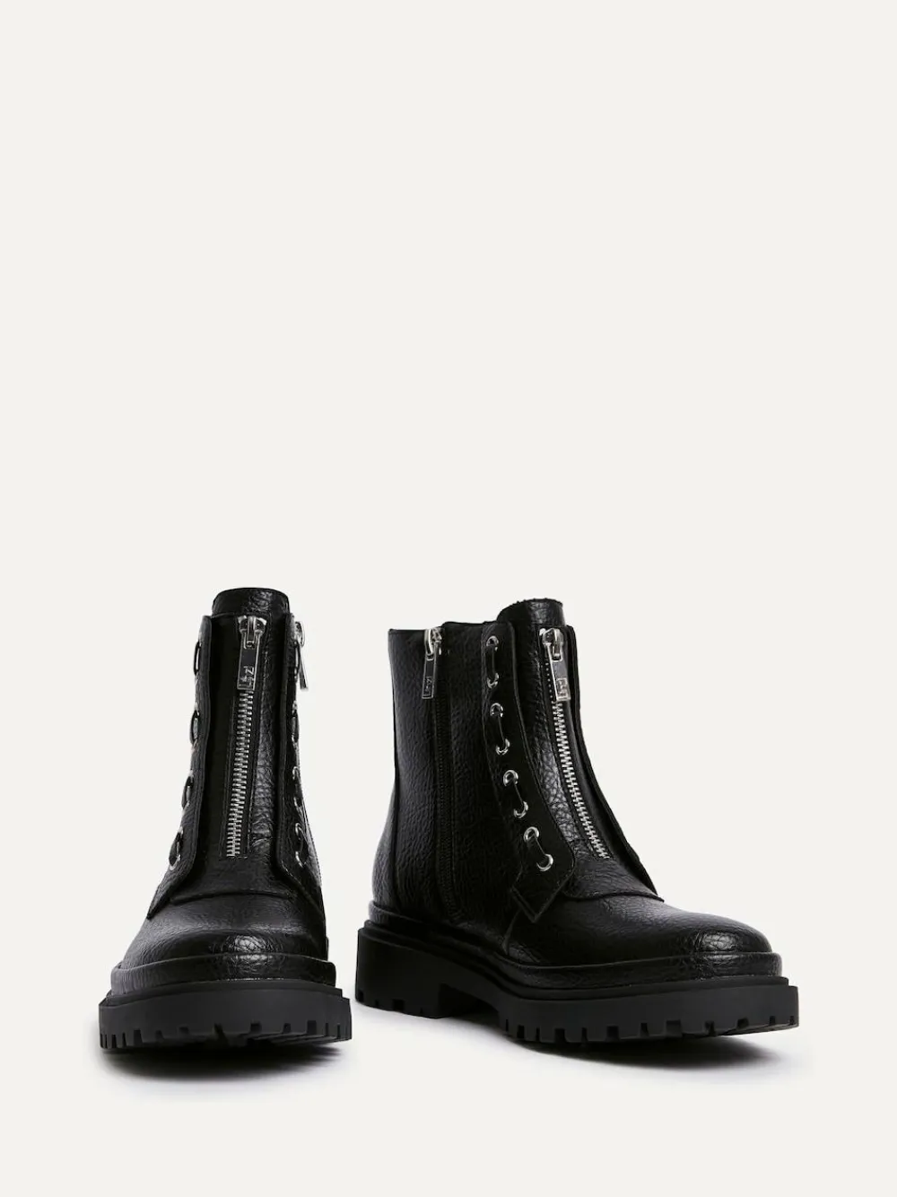 Linzi Black Launch Military Boots With Front Zip Detail^Women Boots & Wellies|Boots