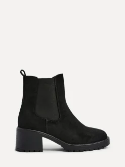 Linzi Path Block Heel Chelsea Boots Black