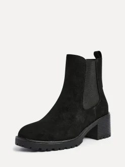 Linzi Path Block Heel Chelsea Boots Black