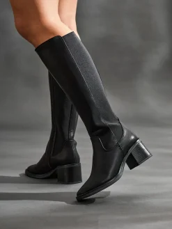 Linzi Reason Block Heel High Leg Boots With Back Stretch Panel^Women Boots & Wellies|Boots