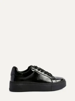 Discount Linzi Black Reset Lace-Up Flatform Trainers