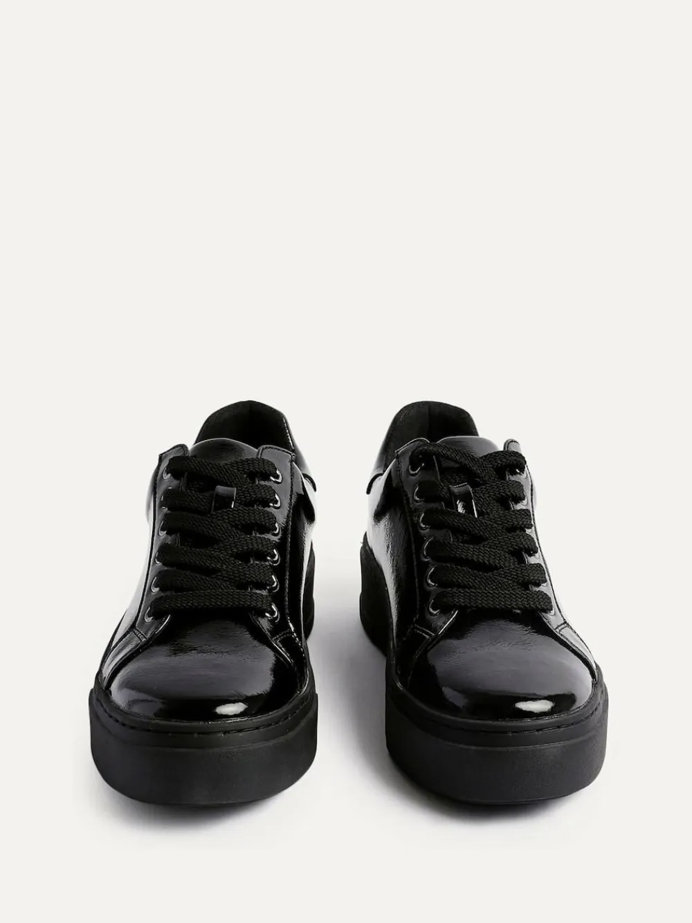 Discount Linzi Black Reset Lace-Up Flatform Trainers