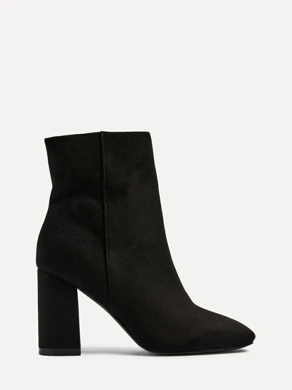 Online Linzi Black Scout Square Toe Heeled Ankle Boots With Side Zip