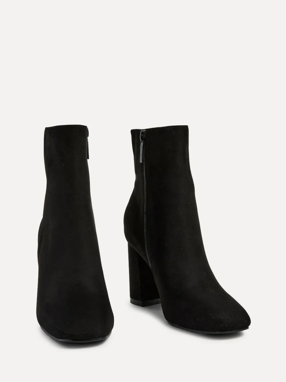 Online Linzi Black Scout Square Toe Heeled Ankle Boots With Side Zip