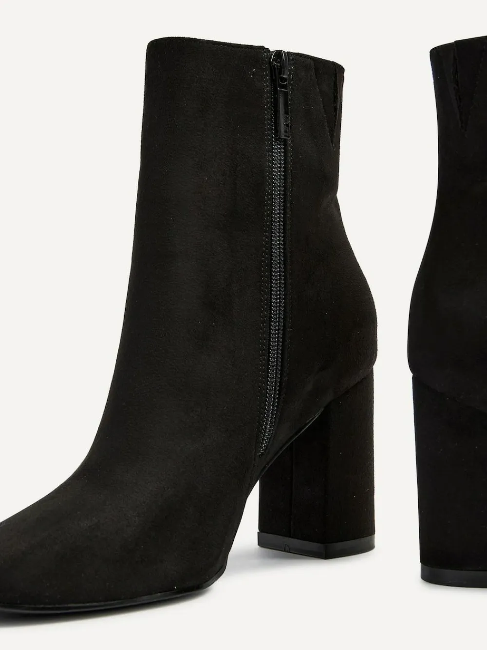 Online Linzi Black Scout Square Toe Heeled Ankle Boots With Side Zip