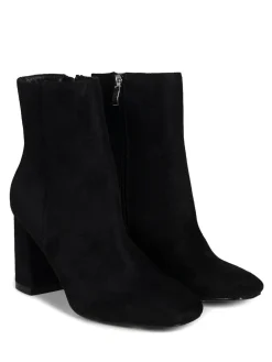 Online Linzi Black Scout Square Toe Heeled Ankle Boots With Side Zip