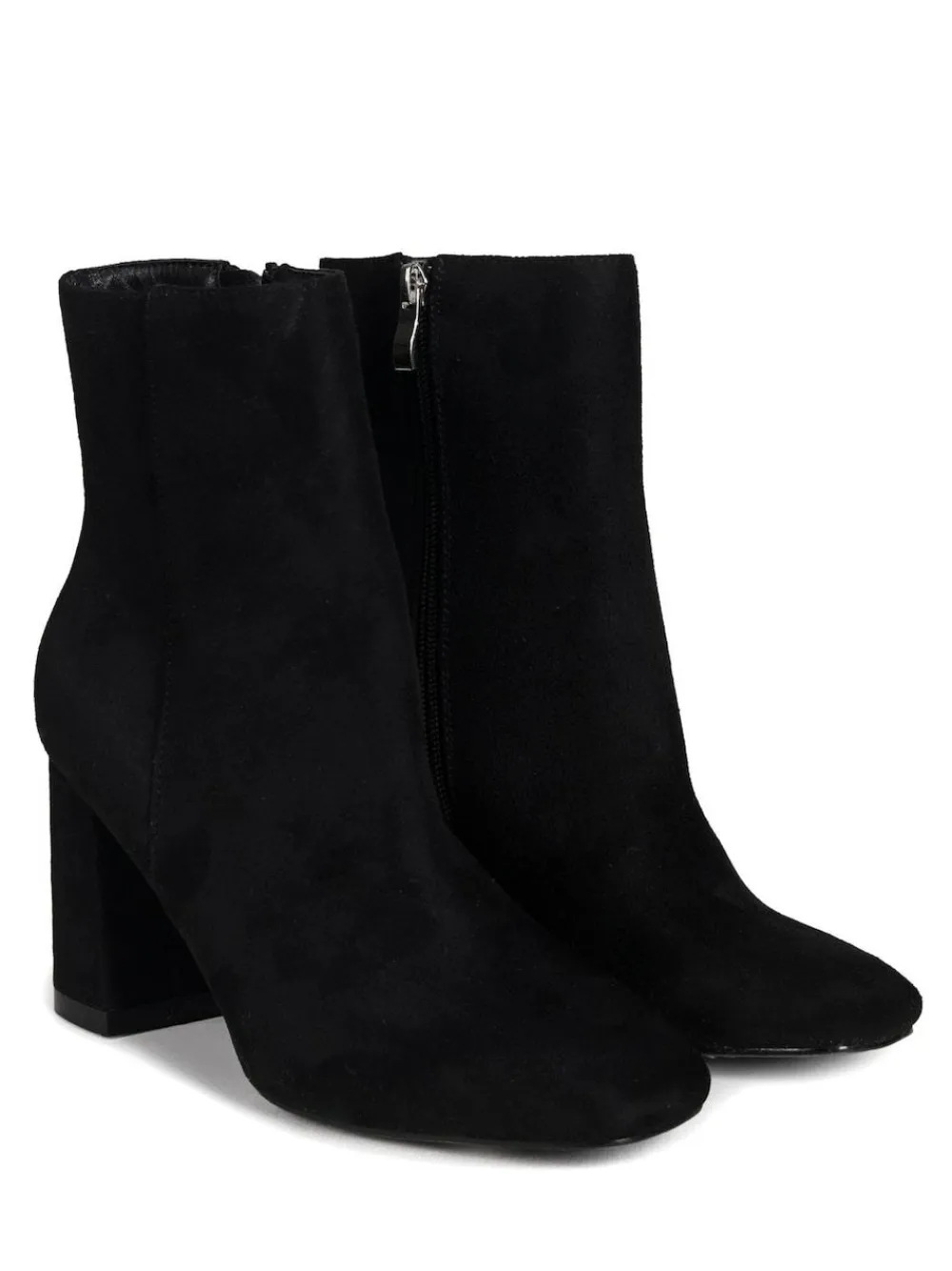 Online Linzi Black Scout Square Toe Heeled Ankle Boots With Side Zip