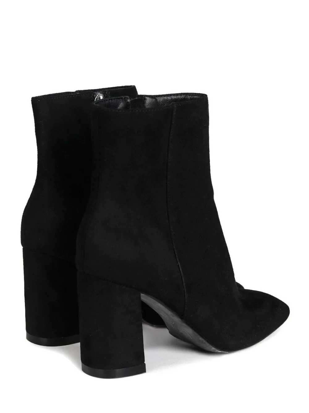 Online Linzi Black Scout Square Toe Heeled Ankle Boots With Side Zip