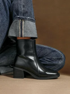 Sale Linzi Wander Block Heel Ankle Boots Black