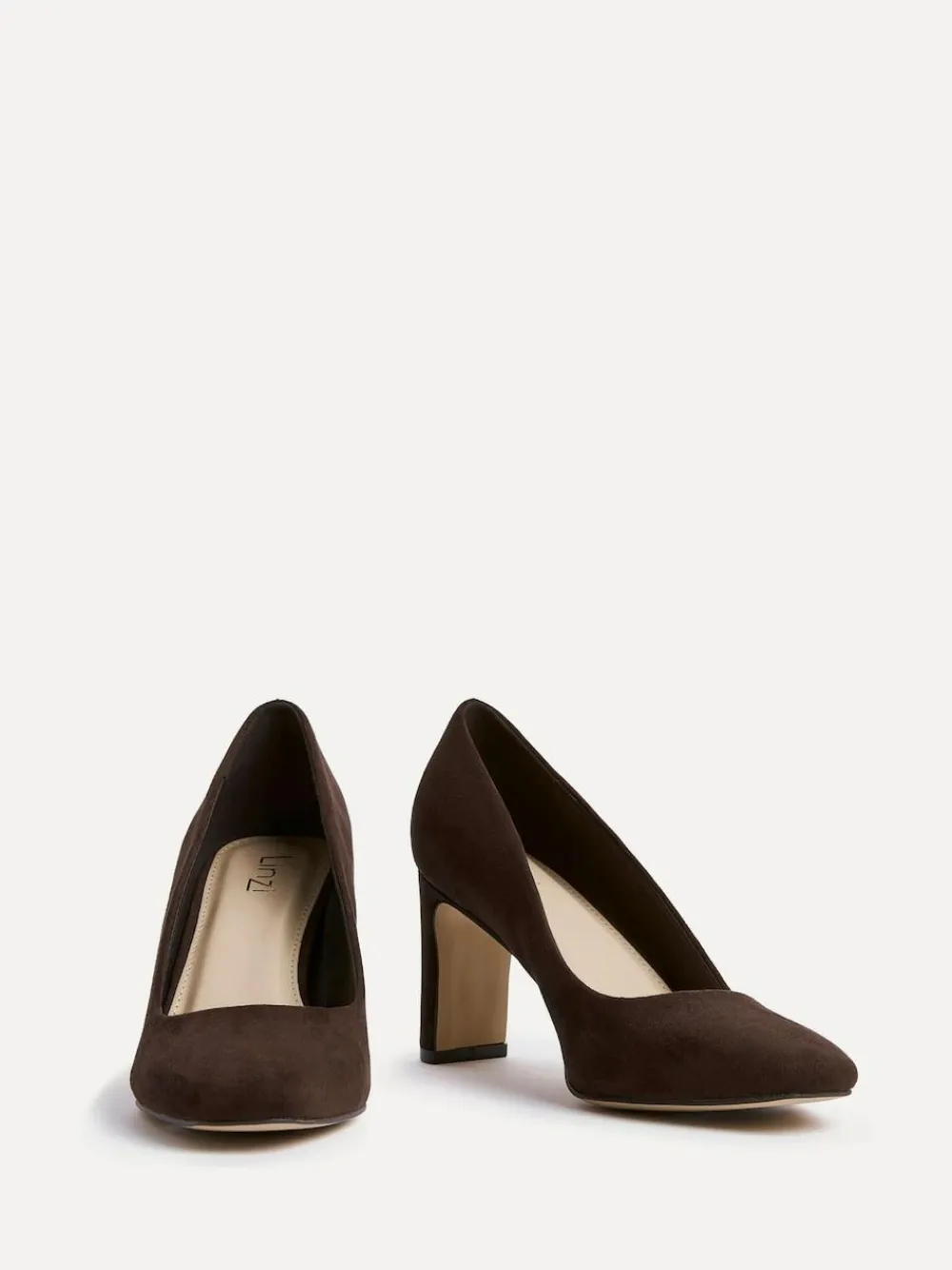 Sale Linzi Agenda Block Heel Courts Brown