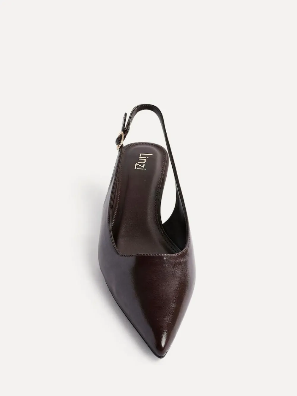 Best Linzi Elvira Kitten Heel Slingback Courts Brown