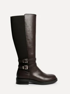 Linzi Brown Fierce High Leg Boots With Double Buckle Detail^Women Boots & Wellies|Boots
