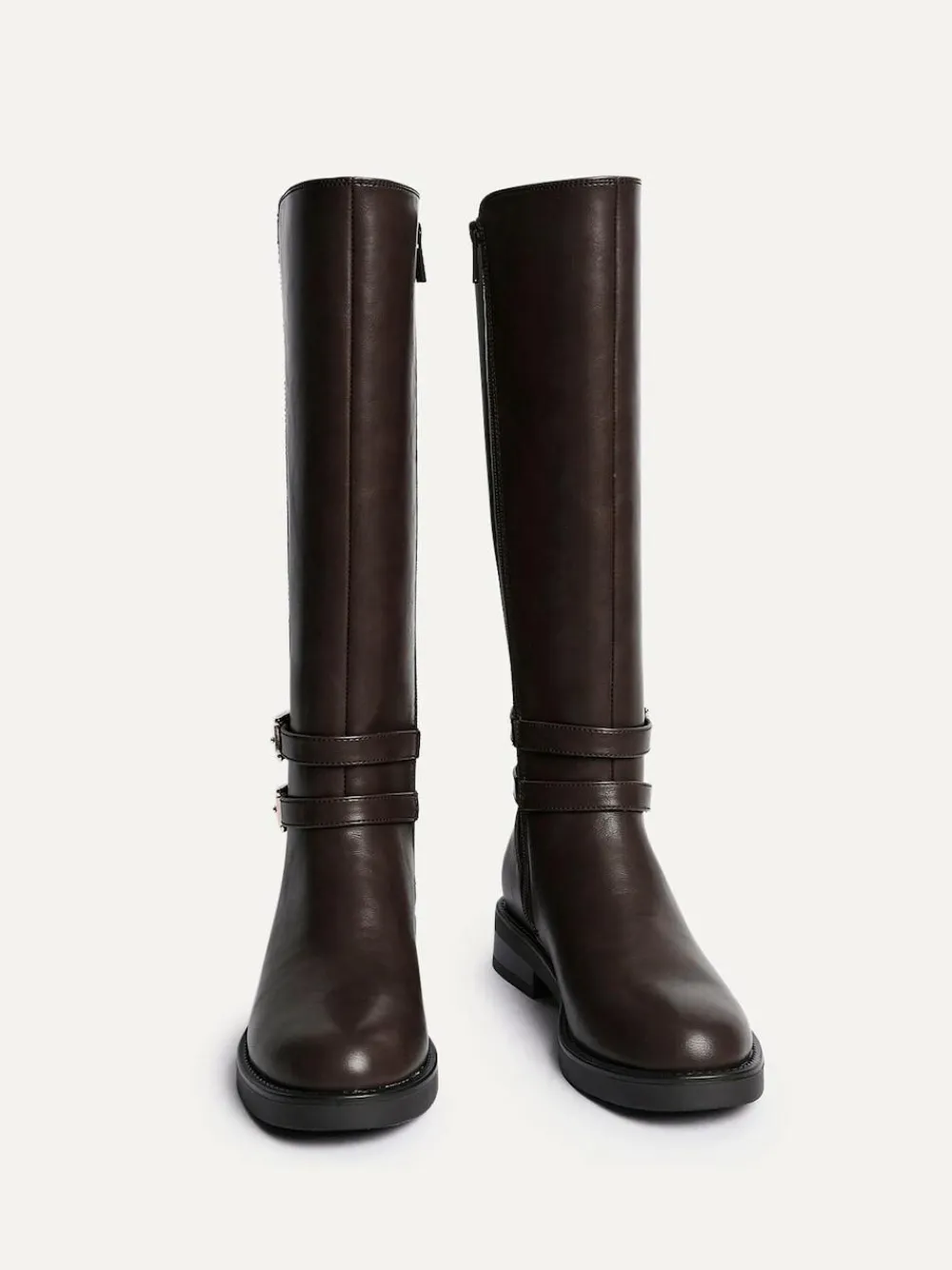 Linzi Brown Fierce High Leg Boots With Double Buckle Detail^Women Boots & Wellies|Boots