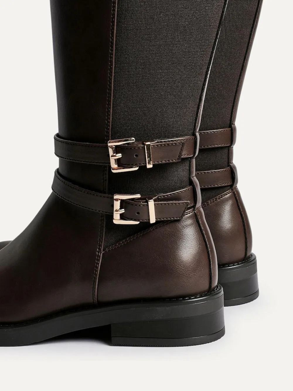 Linzi Brown Fierce High Leg Boots With Double Buckle Detail^Women Boots & Wellies|Boots