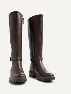 Linzi Gilded High Leg Boots With Stretch Side Panel and Buckle Detail^Women Boots & Wellies|Boots