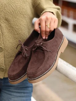 Discount Linzi Perth Laced Chunky Loafers Brown