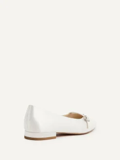 Linzi Cream Bridal Engaged Pointed Toe Ballet Flats With Buckle Detail^Women Flats