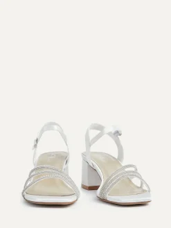 Linzi Cream Bridal Wide Fit Mariah Open Back Heels With Diamante Triple Front^Women Heels