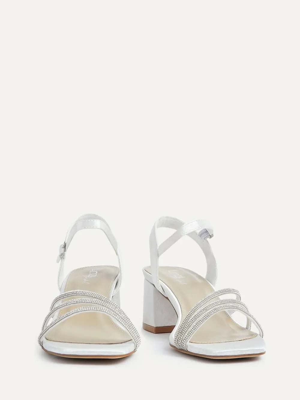 Linzi Cream Bridal Wide Fit Mariah Open Back Heels With Diamante Triple Front^Women Heels