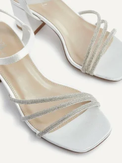 Linzi Cream Bridal Wide Fit Mariah Open Back Heels With Diamante Triple Front^Women Heels