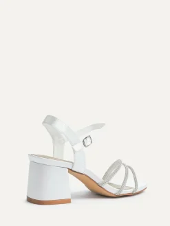 Linzi Cream Bridal Wide Fit Mariah Open Back Heels With Diamante Triple Front^Women Heels