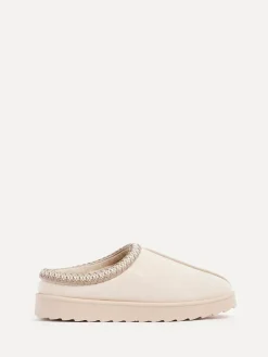 Linzi Tana Faux Suede Slip-On Slippers Cream